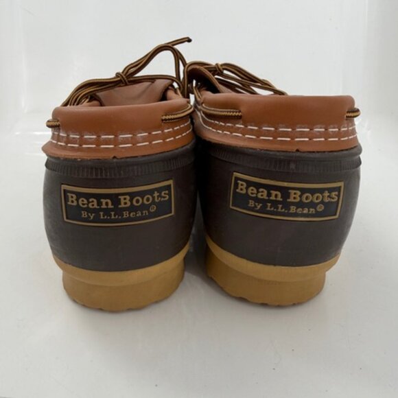 LL Bean Original Bean Boots Rubber Duck Mocs Brown and Tan Leather Sz 13W - Picture 6 of 14